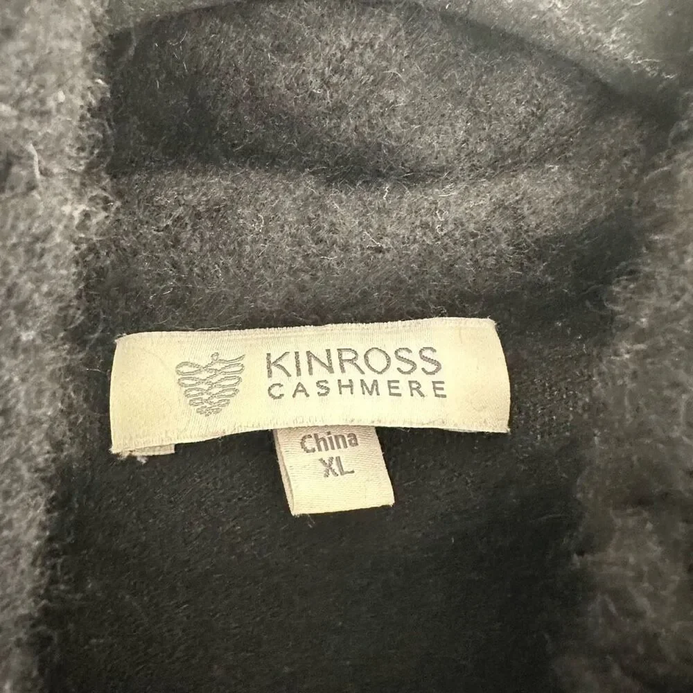 Kinross Cashmere Women’s Extra Large Black Cowl Neck Sweater